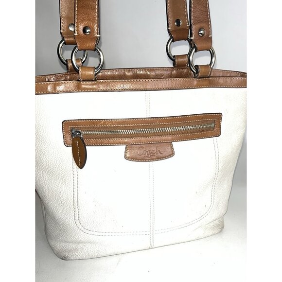 COACH Penelope Cream Pebbled Leather Tote Satchel Shoulder Bag Purse READ - Picture 16 of 16